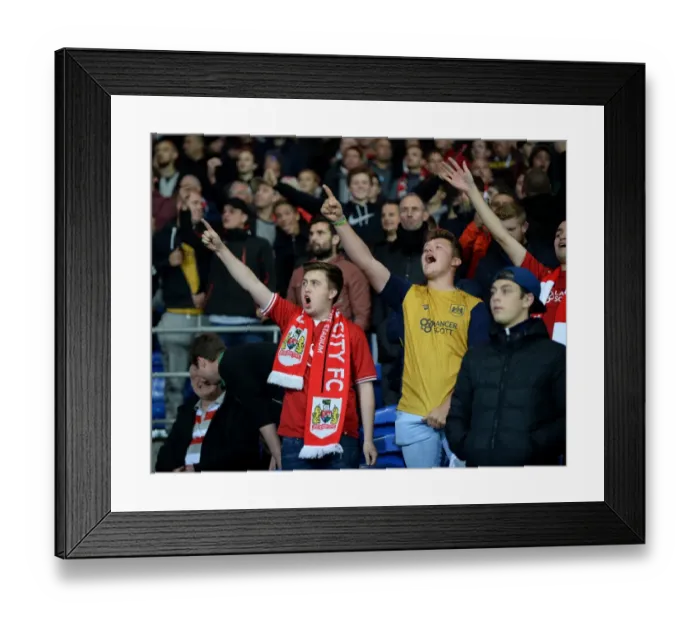 Framed Print : Bristol City Fans Cheering at Cardiff City Stadium during Sky Bet Championship Match