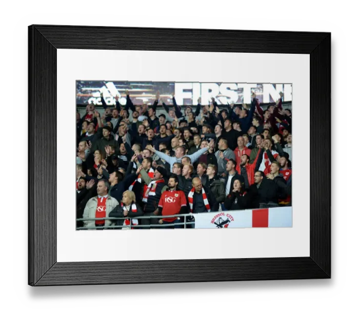 Framed Print : Bristol City Fans at Cardiff City Stadium, 14 / 10 / 2016 - Sky Bet Championship Match