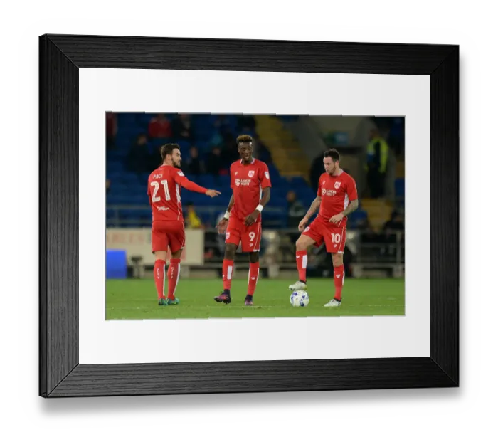 Framed Print : Marlon Pack, Tammy Abraham, and Lee Tomlin: Dejected After Conceding a Goal at Cardiff City Stadium Framed Print : Marlon Pack, Tammy Abraham, and Lee Tomlin: Dejected After Conceding a Goal at Cardiff City Stadium