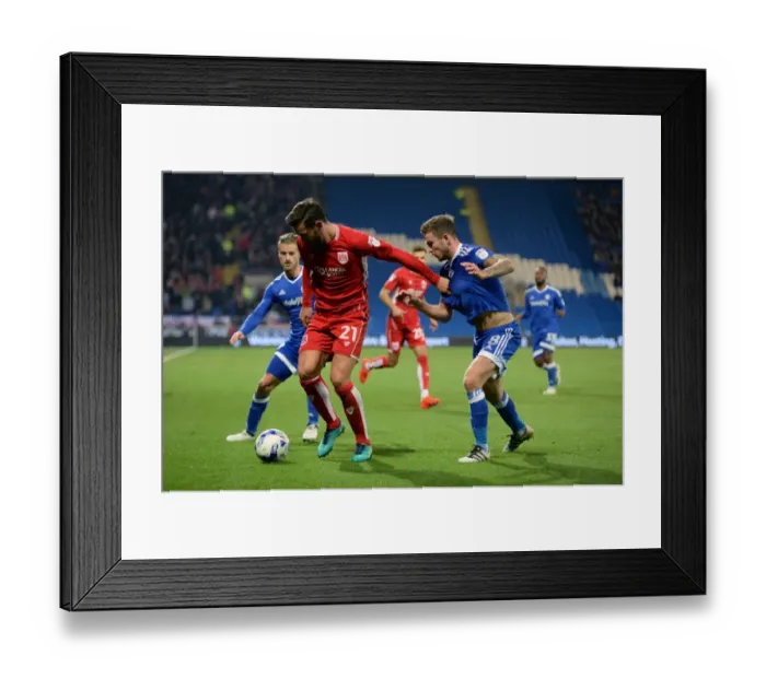 Framed Print : Marlon Pack of Bristol City Celebrates at Cardiff City Stadium, 2016 Framed Print : Marlon Pack of Bristol City Celebrates at Cardiff City Stadium, 2016
