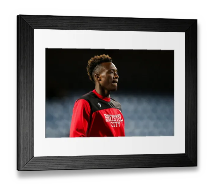 Framed Print : Bristol City's Tammy Abraham Warming Up Ahead of QPR Clash