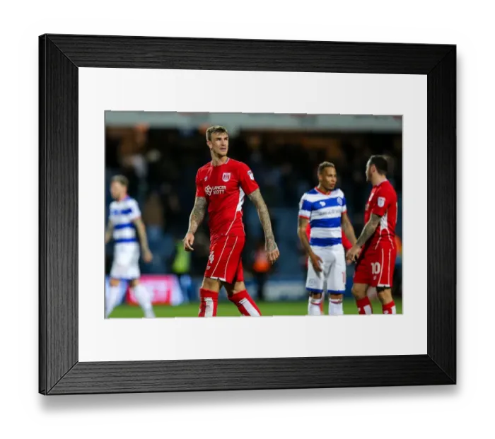 Framed Print : Aden Flint's Disappointment: QPR Edge Past Bristol City 1-0 Framed Print : Aden Flint's Disappointment: QPR Edge Past Bristol City 1-0