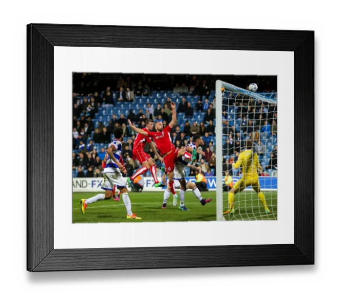 Framed Print : Late-Game Drama: Wilbraham's Headed Effort Sails Over the Bar (QPR v Bristol City, 2016)