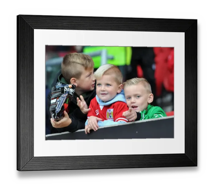 Framed Print : Young Fans Passion: Bristol City vs. Blackburn Rovers at Ashton Gate, 2016