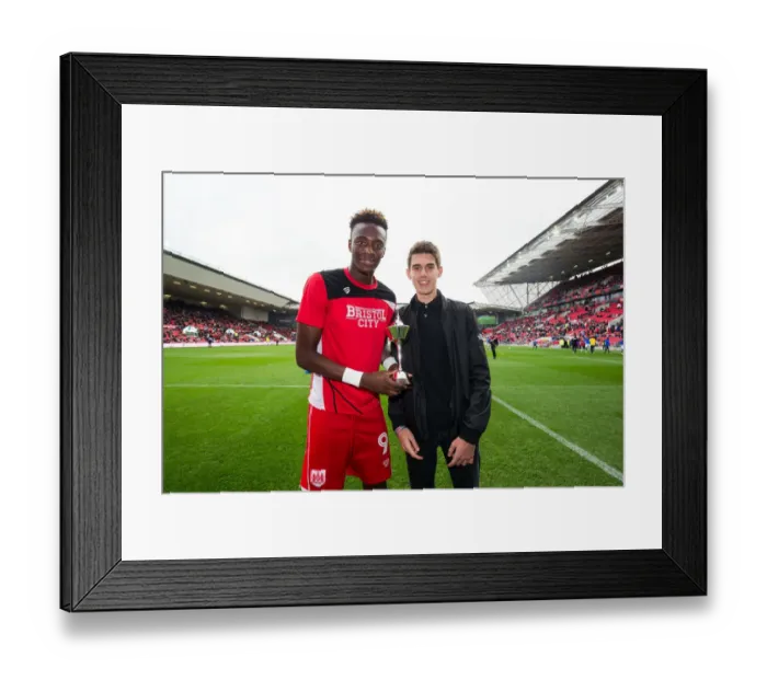 Framed Print : Tammy Abraham Receives PFA Fans Player of the Month Award at Ashton Gate Before Bristol City vs. Blackburn Rovers