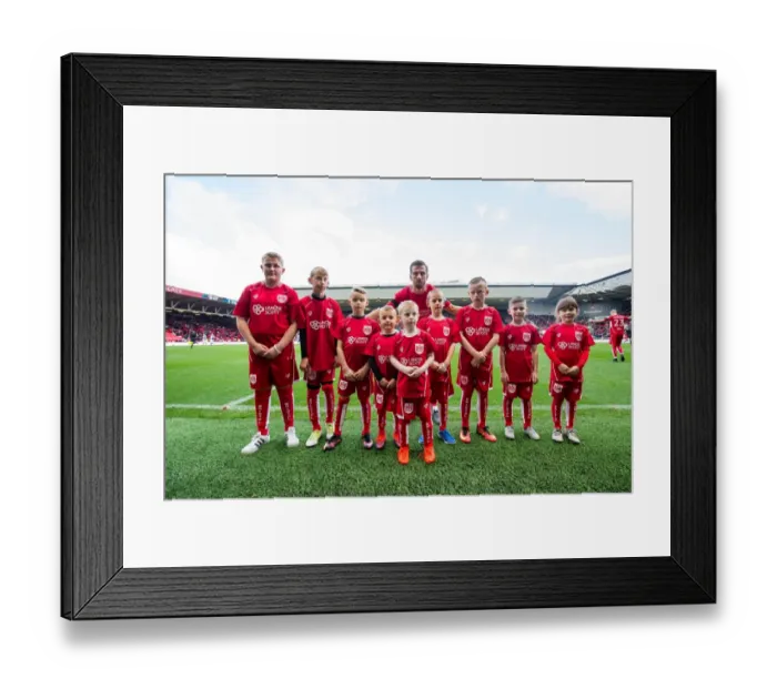 Framed Print : Bristol City Football Club: Gary O'Neil and Mascots Celebrate Win Against Blackburn Rovers at Ashton Gate Stadium