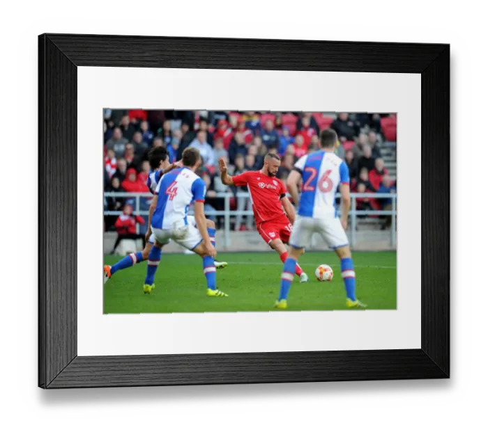 Framed Print : Bristol City's Aaron Wilbraham Scores the Winning Goal Against Blackburn Rovers at Ashton Gate Stadium Framed Print : Bristol City's Aaron Wilbraham Scores the Winning Goal Against Blackburn Rovers at Ashton Gate Stadium