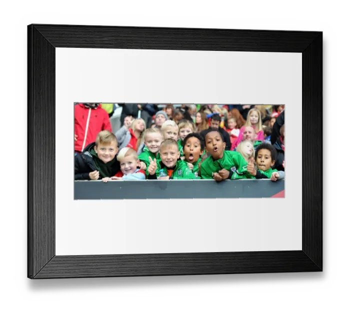 Framed Print : Young Southmead Football Club Players at Ashton Gate Stadium during Bristol City vs. Blackburn Rovers Match