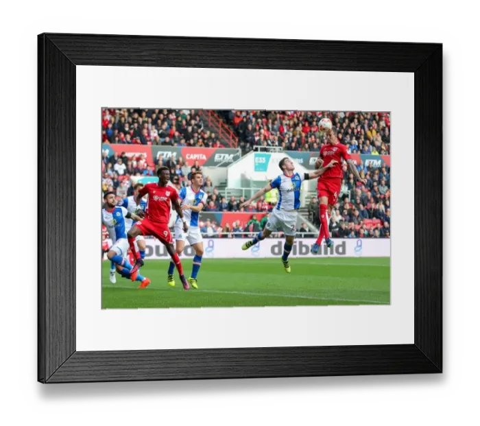 Framed Print : Clash in the Air: Lenihan vs. Flint in the Sky Bet Championship Battle at Ashton Gate