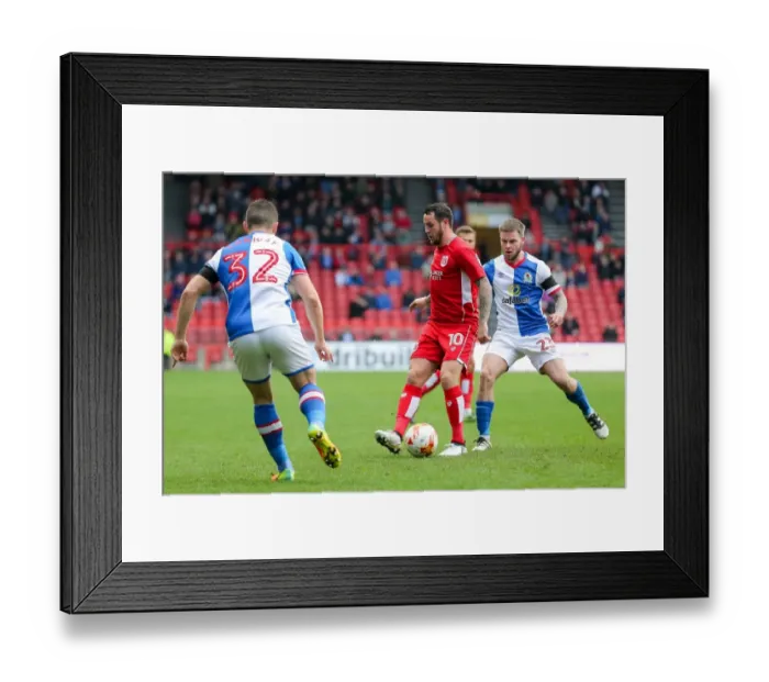 Framed Print : Intense Rivalry: Lee Tomlin vs. Danny Guthrie Clash in Bristol City vs. Blackburn Rovers Championship Match