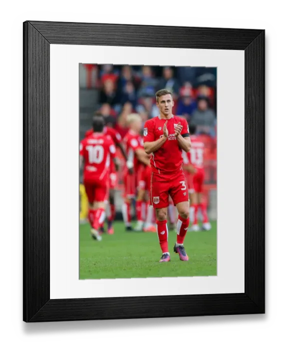 Framed Print : Bristol City Takes 1-0 Lead: Joe Bryan Celebrates Aaron Wilbraham's Goal (Bristol City v Blackburn Rovers)