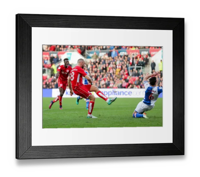 Framed Print : Bristol City Leads Blackburn Rovers 1-0: Aaron Wilbraham's Goal at Ashton Gate Stadium, Sky Bet EFL Championship