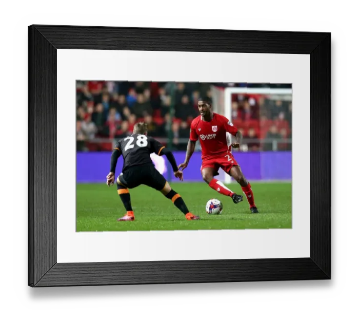 Framed Print : Bristol City vs Hull City: Mark Little vs Josh Tymon Clash at Ashton Gate, 2016 Framed Print : Bristol City vs Hull City: Mark Little vs Josh Tymon Clash at Ashton Gate, 2016