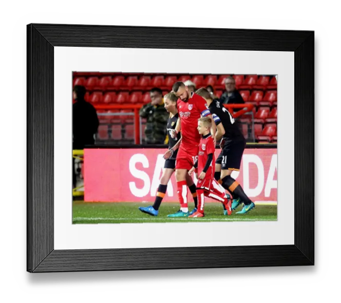 Framed Print : Bristol City's Aaron Wilbraham and Mascot Lead Out Team for EFL Cup Match Against Hull City Framed Print : Bristol City's Aaron Wilbraham and Mascot Lead Out Team for EFL Cup Match Against Hull City