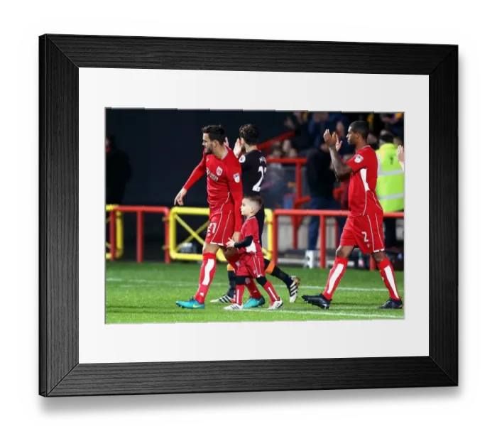 Framed Print : Marlon Pack and the Bristol City Mascot Lead Out the Team against Hull City in EFL Cup Match