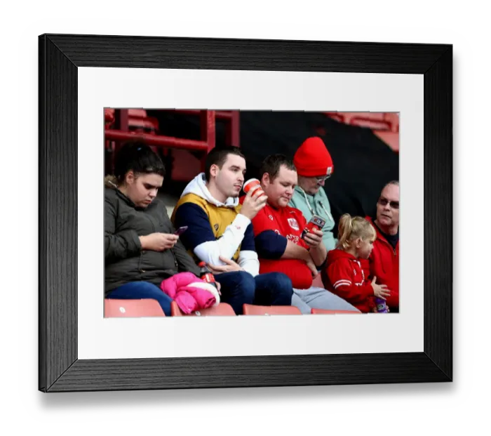Framed Print : Sea of Bristol City Fans at Oakwell Stadium Framed Print : Sea of Bristol City Fans at Oakwell Stadium