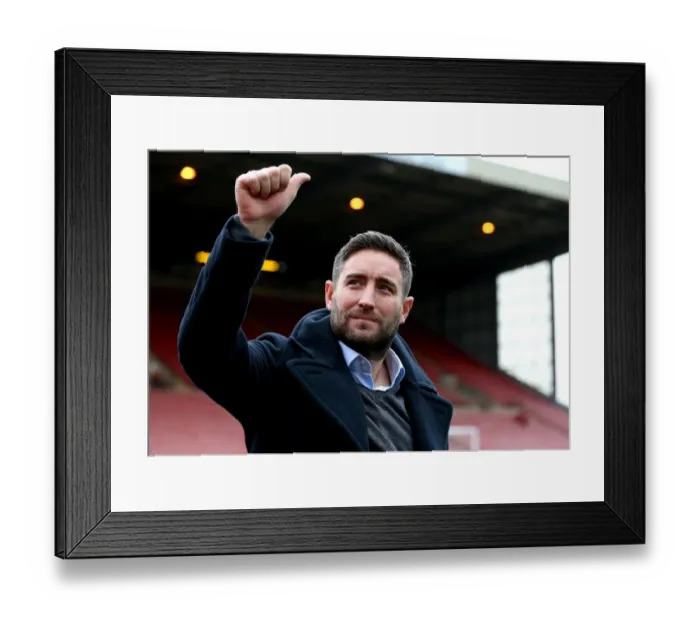 Framed Print : Lee Johnson's Return: Barnsley vs. Bristol City, 2016 - The Coach's Thumbs-Up at Oakwell Stadium