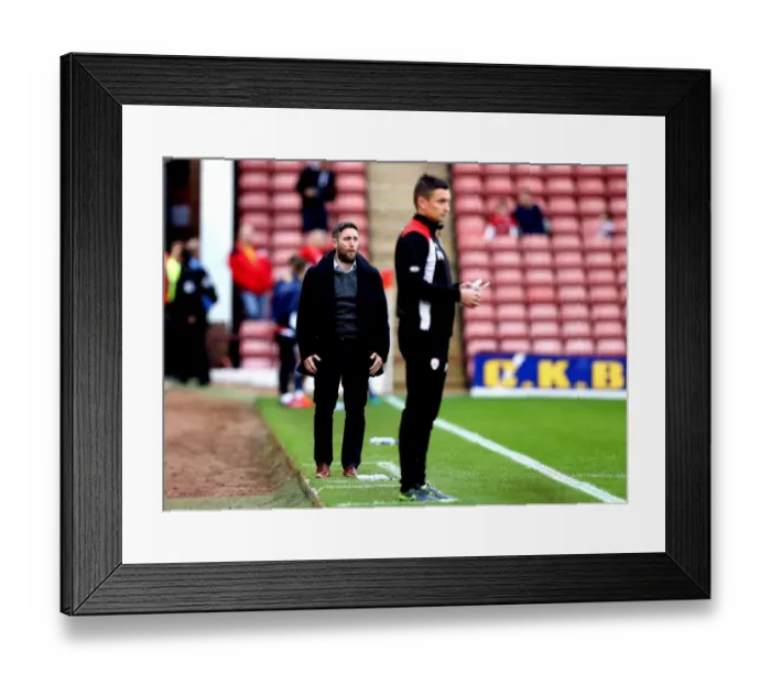 Framed Print : Lee Johnson's Frustration: Barnsley vs. Bristol City, Sky Bet Championship (October 2016)