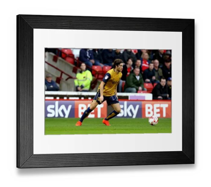 Framed Print : Bristol City's Adam Matthews Charges Forward at Oakwell Stadium during Barnsley vs. Bristol City Championship Match