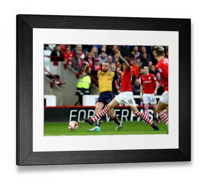 Framed Print : Aaron Wilbraham Tackles Adam Jackson in Barnsley vs. Bristol City Championship Clash Framed Print : Aaron Wilbraham Tackles Adam Jackson in Barnsley vs. Bristol City Championship Clash
