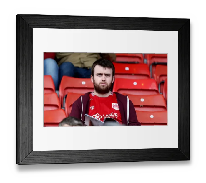 Framed Print : Sea of Bristol City: Triumphant Away Fans at Oakwell Stadium, Barnsley vs. Bristol City, Championship 2016