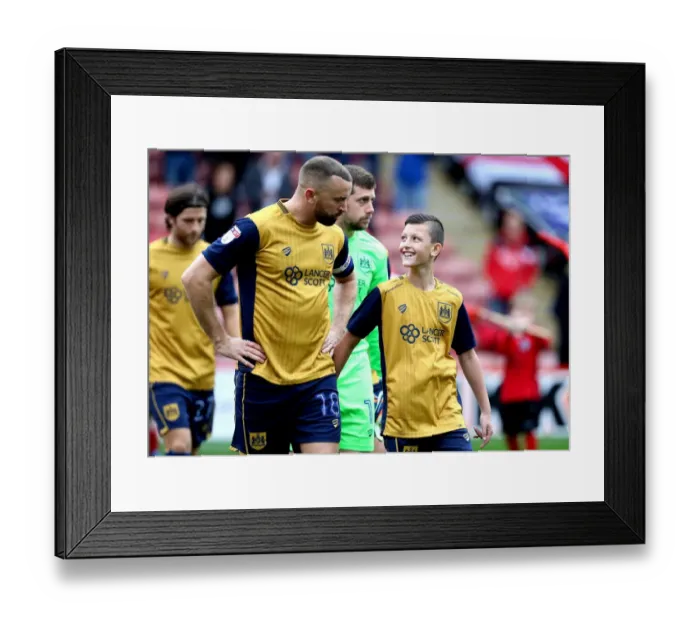 Framed Print : Bristol City's Aaron Wilbraham and Mascot Before Barnsley Match, October 2016 Framed Print : Bristol City's Aaron Wilbraham and Mascot Before Barnsley Match, October 2016
