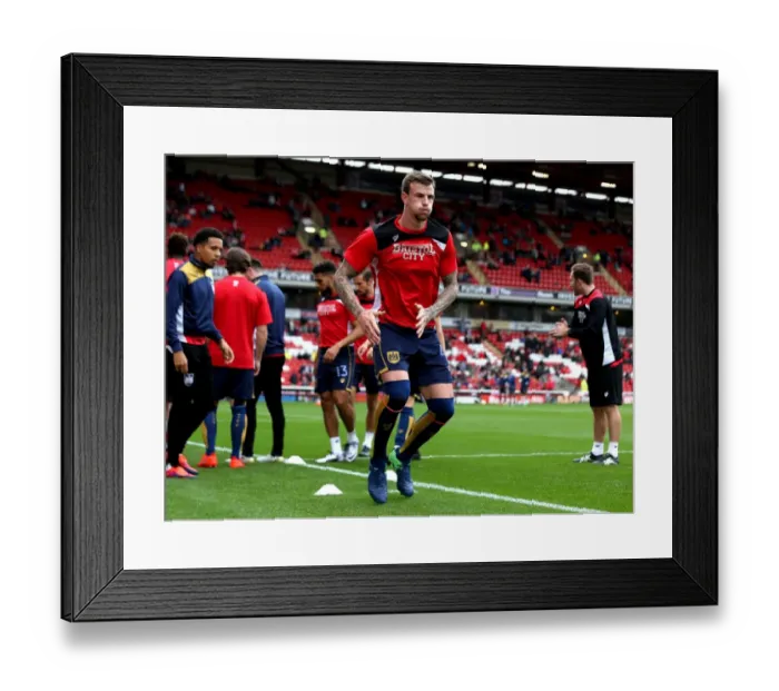 Framed Print : Aden Flint of Bristol City Prepares for Barnsley Clash at Oakwell Stadium, 2016