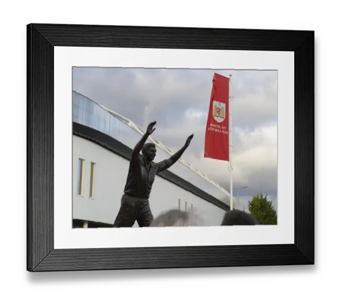 Framed Print : Bristol City's John Atyeo Statue Unveiled: Bristol City vs Brighton and Hove Albion, 05-11-2016