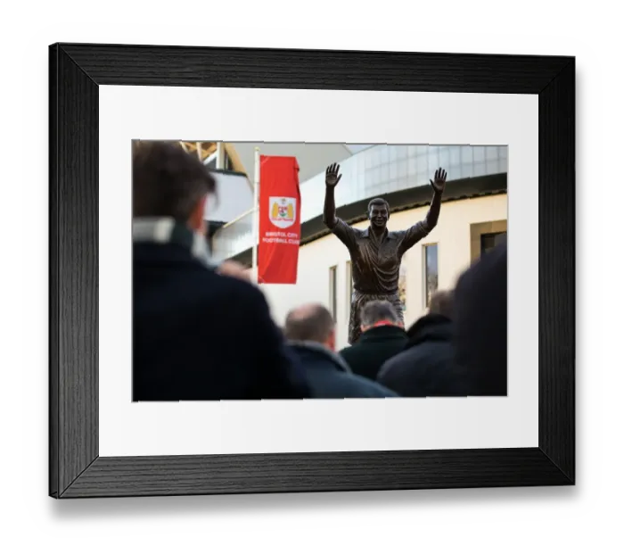 Framed Print : Bristol City FC: Unveiling of John Atyeo's Legendary Statue at Reopened Ashton Gate