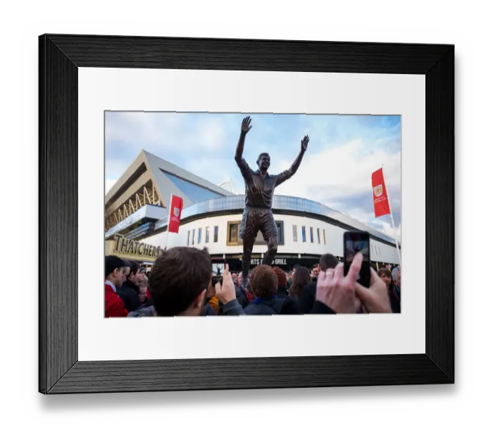 Framed Print : Bristol City FC: Unveiling of John Atyeo's Legendary Statue at Ashton Gate