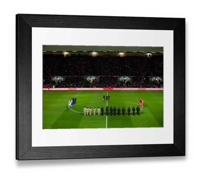 Framed Print : Remembrance Day Tribute: A Minute's Silence at Bristol City vs. Brighton & Hove Albion (November 5, 2016)