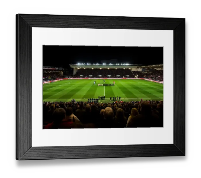 Framed Print : Bristol City vs Brighton & Hove Albion: Remembrance Day Tribute - Minutes Silence for Fallen Soldiers (November 5, 2016) - Sky Bet Championship - Ashton Gate Stadium, Bristol, England