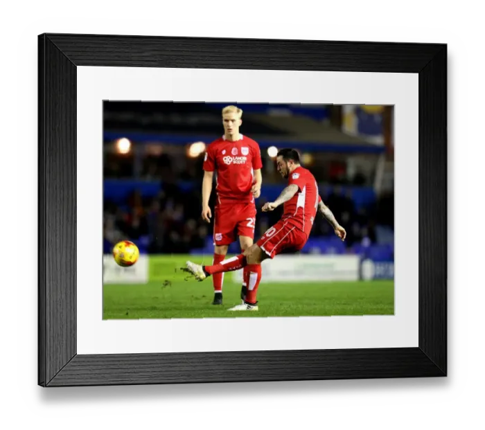 Framed Print : Bristol City's Lee Tomlin Scores a Stunning Free-Kick off the Crossbar vs Birmingham City (11-16) Framed Print : Bristol City's Lee Tomlin Scores a Stunning Free-Kick off the Crossbar vs Birmingham City (11-16)