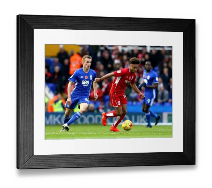 Framed Print : Bobby Reid Charges Forward: Birmingham City vs. Bristol City, 2016