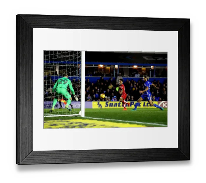Framed Print : Bobby Reid's Moment of Glory: Aiming for the Net in Birmingham City vs. Bristol City, 2016