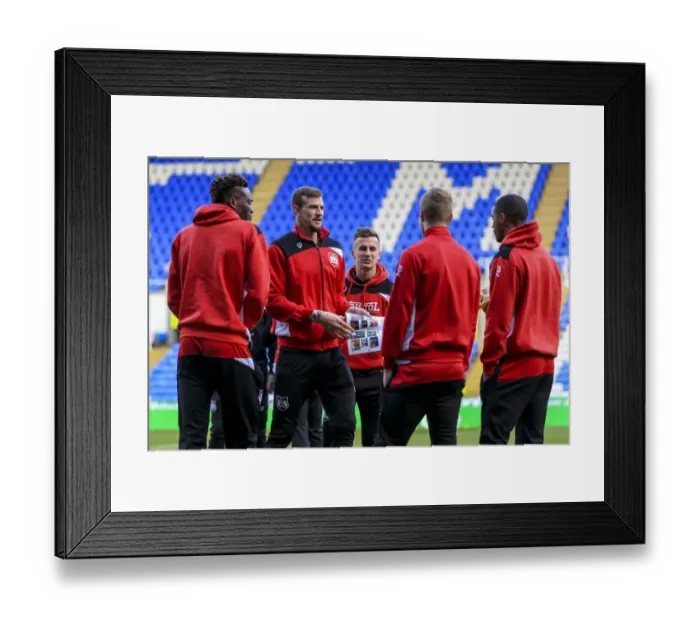 Framed Print : Bristol City Players Scrutinize Reading's Pitch Ahead of Sky Bet Championship Showdown Framed Print : Bristol City Players Scrutinize Reading's Pitch Ahead of Sky Bet Championship Showdown