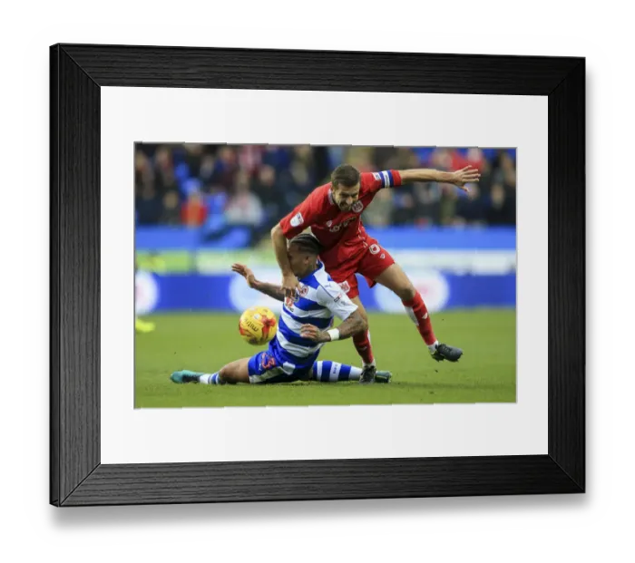 Framed Print : Gary O'Neil Tackles Daniel Williams in Intense Reading vs. Bristol City Championship Clash Framed Print : Gary O'Neil Tackles Daniel Williams in Intense Reading vs. Bristol City Championship Clash