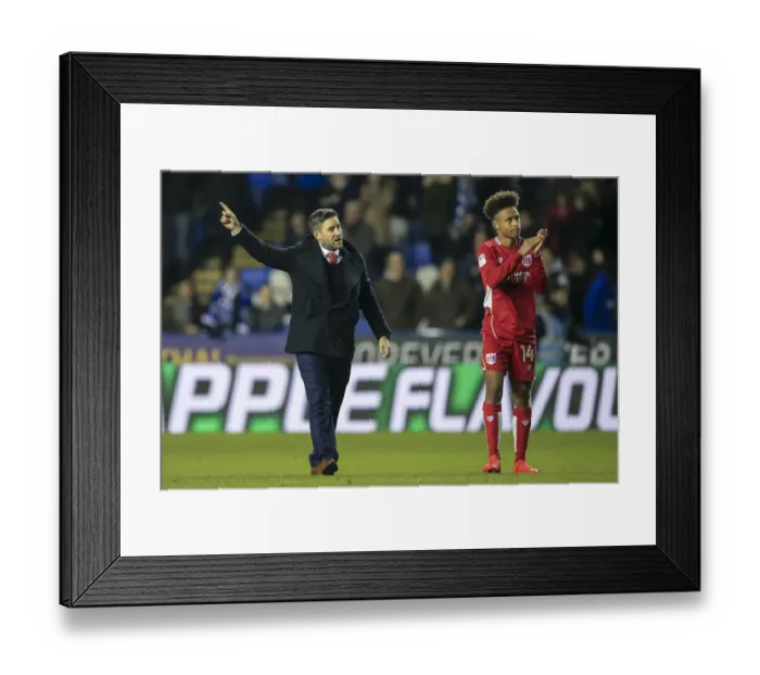Framed Print : Bristol City's Lee Johnson Urges Fans On During Reading Match, November 2016 Framed Print : Bristol City's Lee Johnson Urges Fans On During Reading Match, November 2016