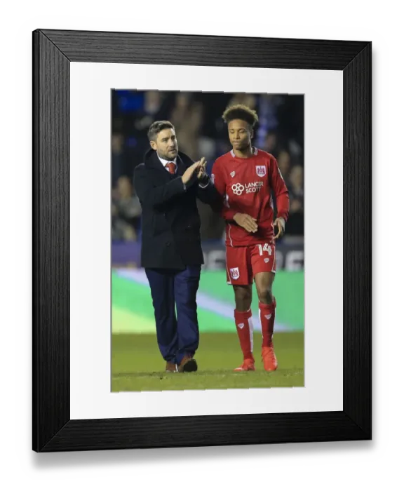 Framed Print : Johnson and Reid Salute Fans: Reading vs. Bristol City, 2016 - Sky Bet Championship