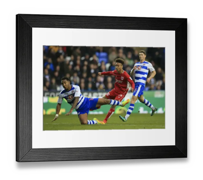 Framed Print : Bobby Reid's Shot at Reading: Sky Bet Championship Showdown, November 2016