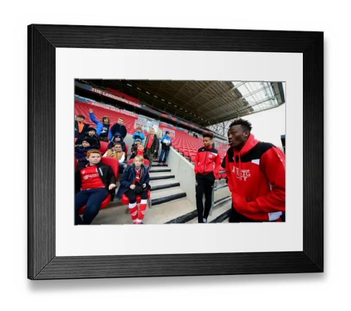 Framed Print : Exciting Encounter: Young Fans Meet Tammy Abraham and Bobby Reid of Bristol City during Sky Bet Championship Match Framed Print : Exciting Encounter: Young Fans Meet Tammy Abraham and Bobby Reid of Bristol City during Sky Bet Championship Match