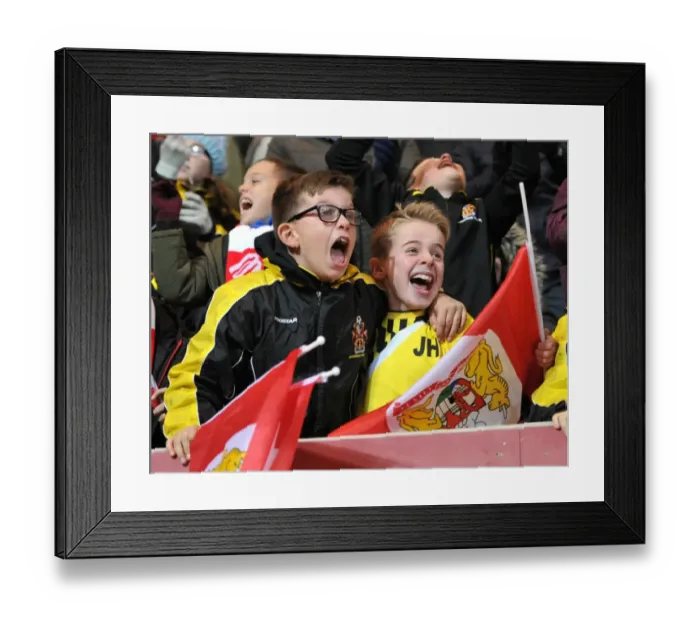 Framed Print : Bristol City Fans Celebrate Luke Freeman's Goal Against Ipswich Town (03 / 12 / 2016)