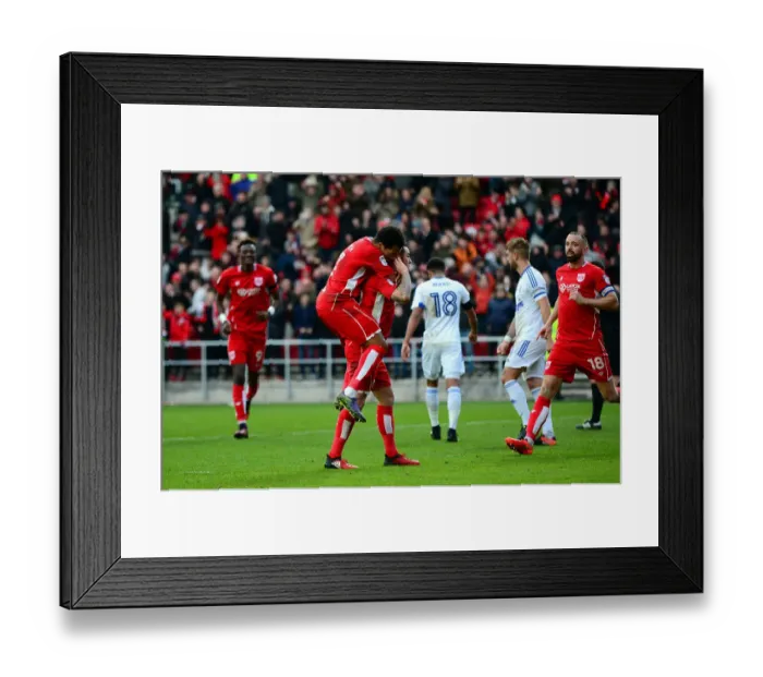 Framed Print : Bristol City's Lee Tomlin and Korey Smith Celebrate Goal Against Ipswich Town, Sky Bet Championship 2016