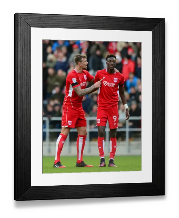 Framed Print : Aden Flint and Tammy Abraham in Deep Conversation: Bristol City vs Ipswich Town, 2016