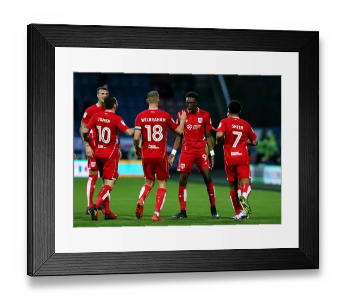 Framed Print : Tammy Abraham's Thrilling Equalizer: Huddersfield Town vs. Bristol City (10-12-2016)