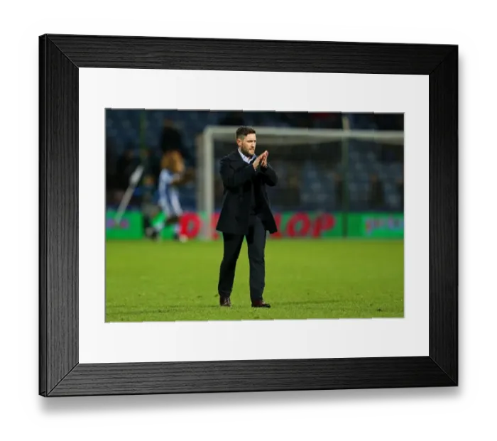 Framed Print : Johnson Applauds Bradford City Fans in Huddersfield Victory Framed Print : Johnson Applauds Bradford City Fans in Huddersfield Victory