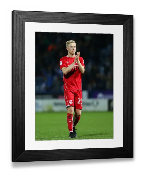 Framed Print : Bristol City's Hordur Magnusson Applauding Fans at Huddersfield Town (10.12.16)