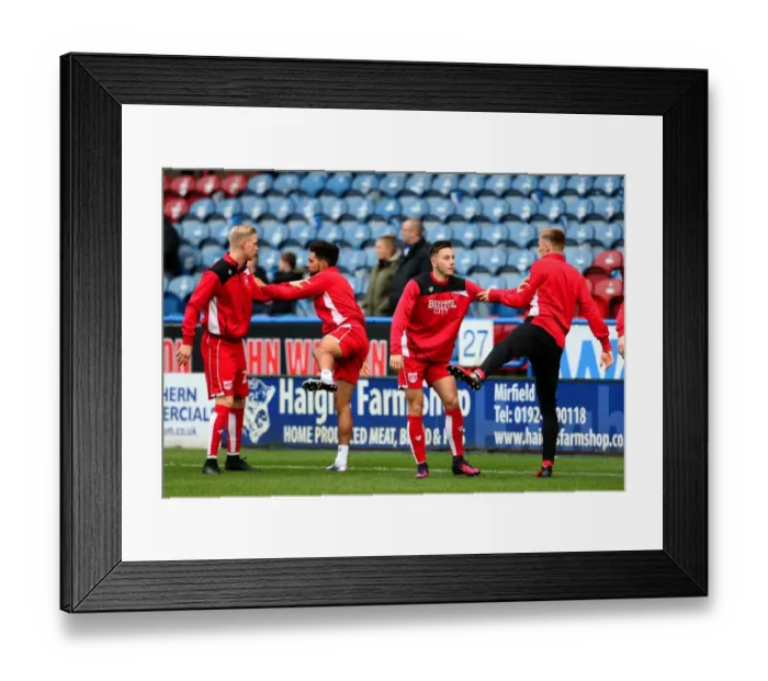 Framed Print : Bristol City Players Warm Up Ahead of Huddersfield Town Clash, John Smiths Stadium (Sky Bet Championship) Framed Print : Bristol City Players Warm Up Ahead of Huddersfield Town Clash, John Smiths Stadium (Sky Bet Championship)