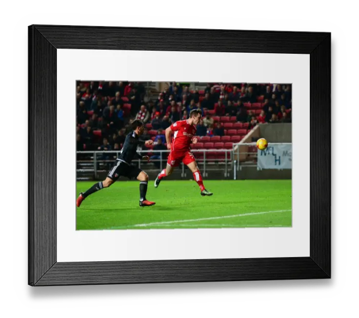 Framed Print : Bristol City's Joe Bryan Charges Towards Goal vs. Brentford Framed Print : Bristol City's Joe Bryan Charges Towards Goal vs. Brentford