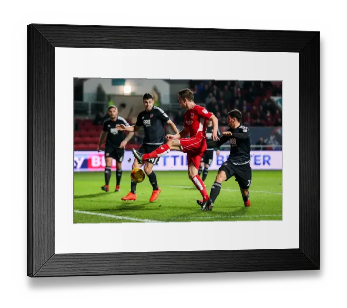Framed Print : Bristol City vs Brentford: Joe Bryan's Cross at Ashton Gate Stadium, Sky Bet Championship Framed Print : Bristol City vs Brentford: Joe Bryan's Cross at Ashton Gate Stadium, Sky Bet Championship